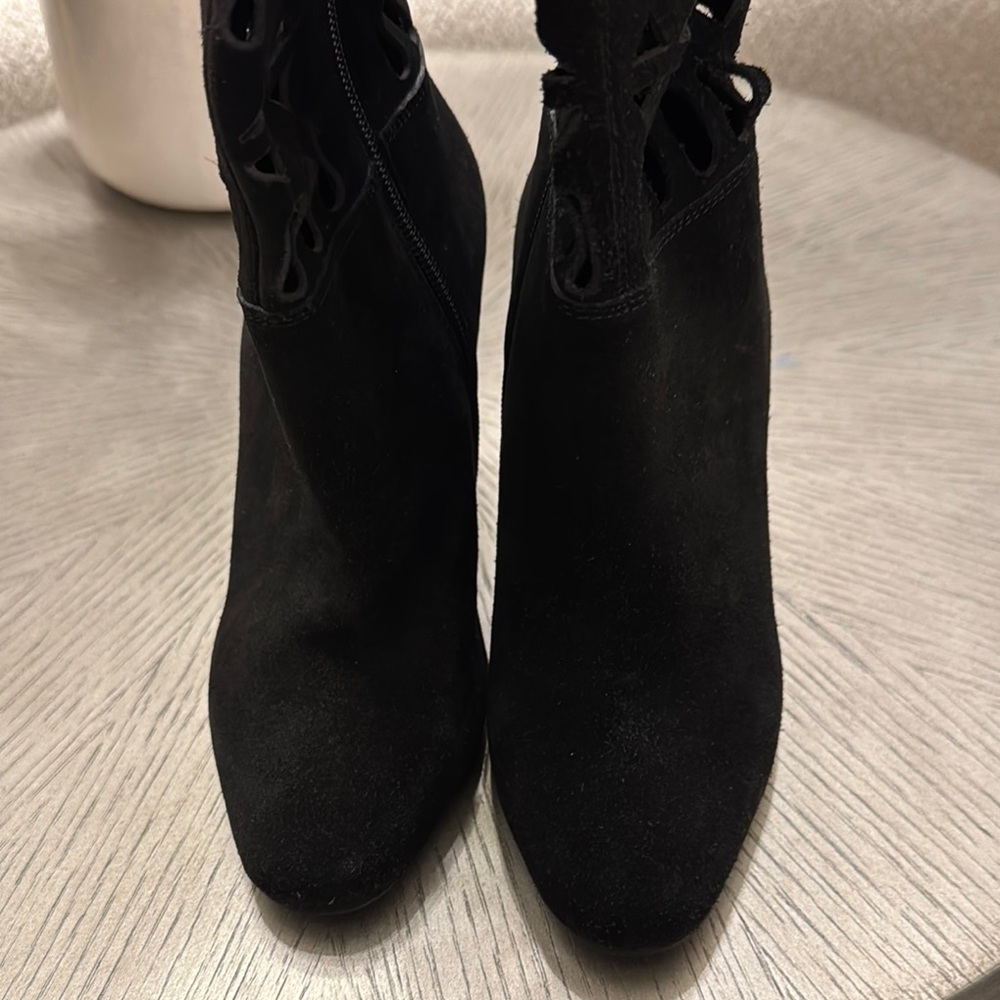 Jeffrey Campbell Black Over-the-Knee Boots with Chunky Heel - Picture 6 of 9